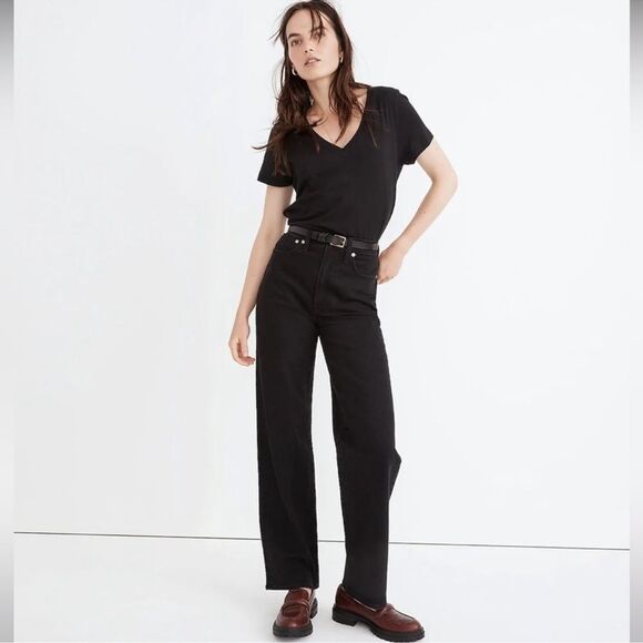 Madewell NWT The Petite Perfect Vintage Wide-Leg Jeans Size 32P in Belmere Wash - Picture 2 of 9